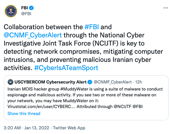 美国网络司令部将MuddyWatter 黑客组织与伊朗情报机构联系起来