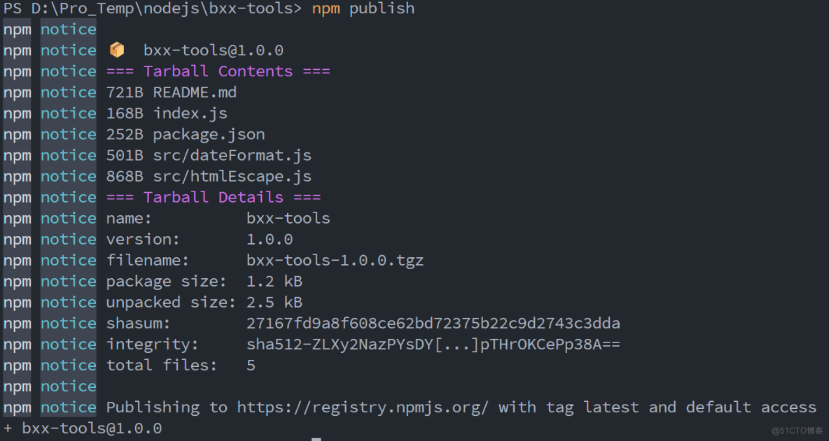 Node.js(笔记10) - 初始化包、开发包、拆分包、发布包、删除包_Node.js_04