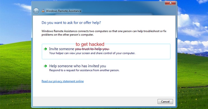 Windows远程协助漏洞让黑客窃取敏感文件