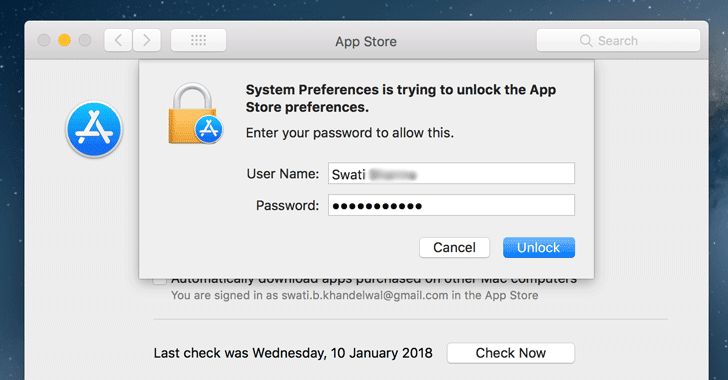 macOS High Sierra应用商店首选项无需密码即可解锁